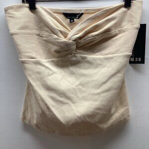 Broadway 38 Size XL Ribbed Front Knot Style Beige Tube Top. New With Tags.